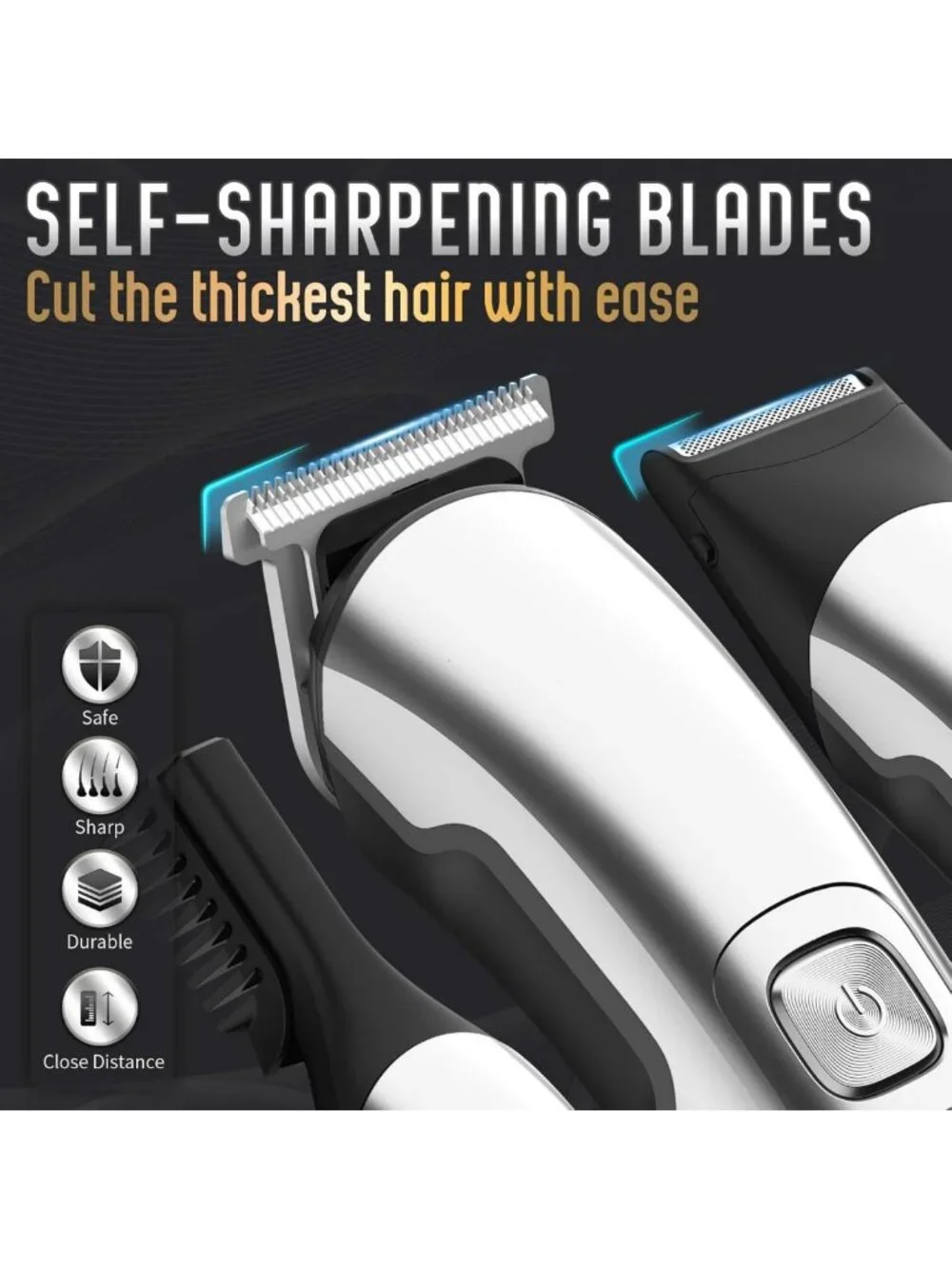 Waterproof Cordless Beard Trimmer & Grooming Kit for Men - Face, Body, Nose